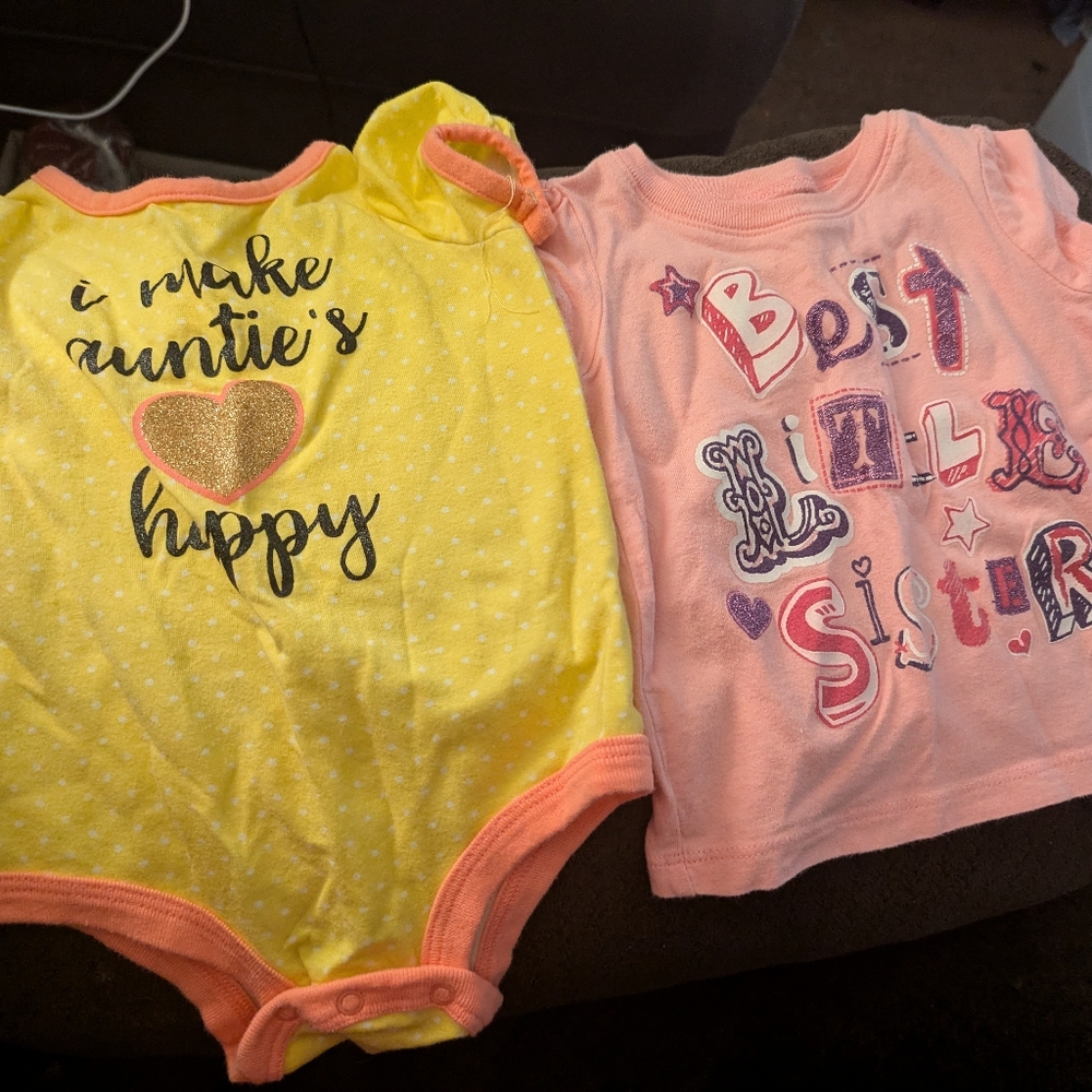 Baby girl shirt and onies